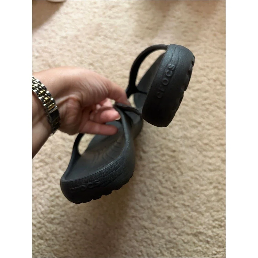Crocs Kadee II Women's Black Flip Flops Sz 8